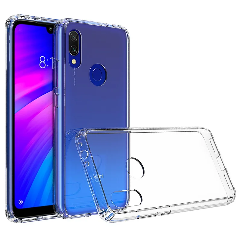 Для Xiaomi Redmi 7 чехол TPU бампер жесткий PC акриловый прозрачный Гибридный Кристальный чехол для телефона для Xiaomi Redmi 7 Redmi7 Y3 Coque чехол
