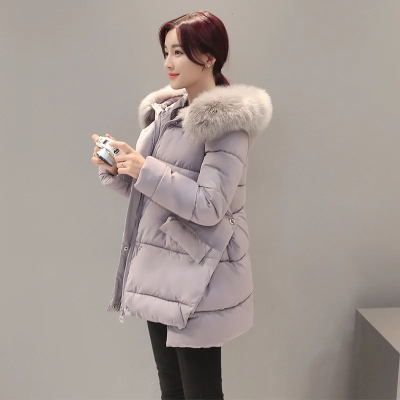 Maternity Winter Coat Long Loose Hooded Fashion Thicken Down Coat For Pregnant Women Pregnancy Coats Fur Collar Outerwear Jacket