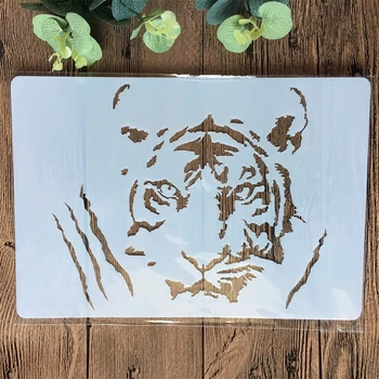 

A4 Tiger DIY Layering Stencils Painting Scrapbook Coloring Embossing Album Decorative Paper Card Template