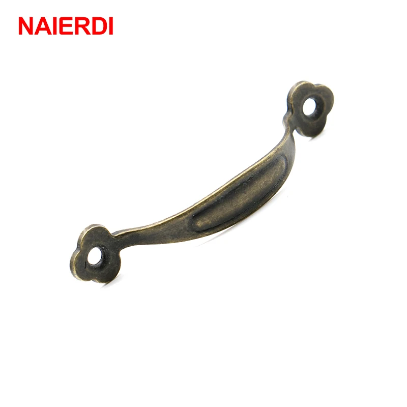 2 قطع naierdi العتيقة البرونزية المجوهرات مربع خزانة التأثيرات درج الباب المقابض مقابض دولاب مقابض الأجهزة خشبية خمر