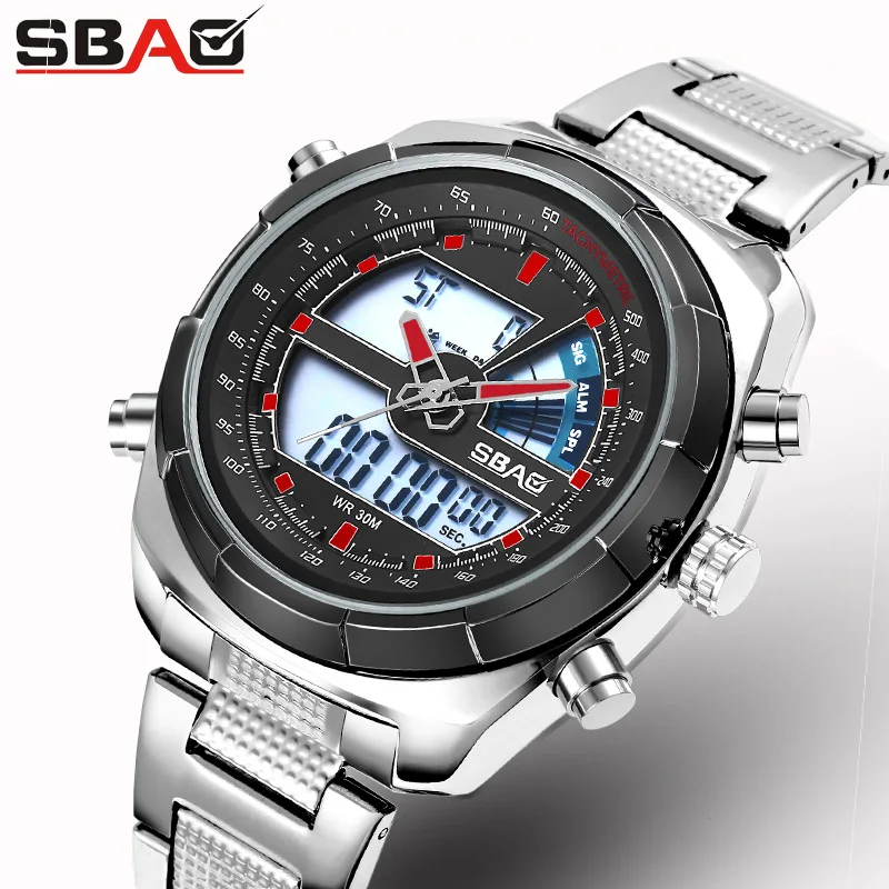 

2018 Fashion SBAO Brand Men Watch Wristwatches Business Waterproof Outdoor Round Male Sport Watches Quartz Clock Alarm S-9002