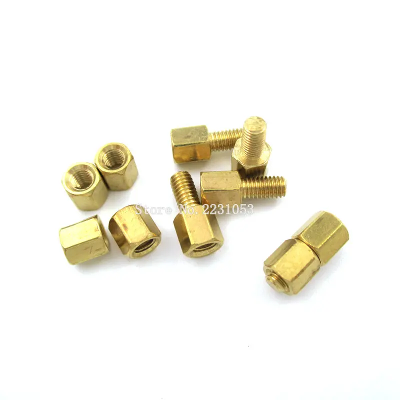 20pcs M3 Male X M3 Female 5mm Long Hexagonal Brass Pcb Standoffs