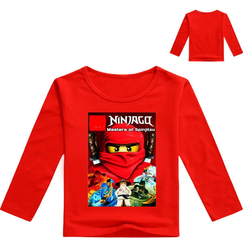 Boys Clothing Ninja Ninjago Cartoon Kids Long Sleeves T-shirt Movie Print T shirt Tees Boy Girls children Tops Kid Costume - Цвет: color at picture