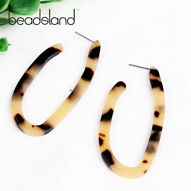 

Beadsland Acetic Acrylic Oval Shapped Hyperbole Hoope Earrings Fashion Elegent Design Women Girl Gift 38763