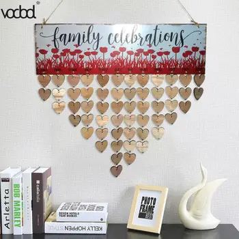 

DIY Wooden Birthday Calendar Family Celebrations Wall Calendar Write Special Dates Planner Board Wood Grain Hanging Decor Gifts