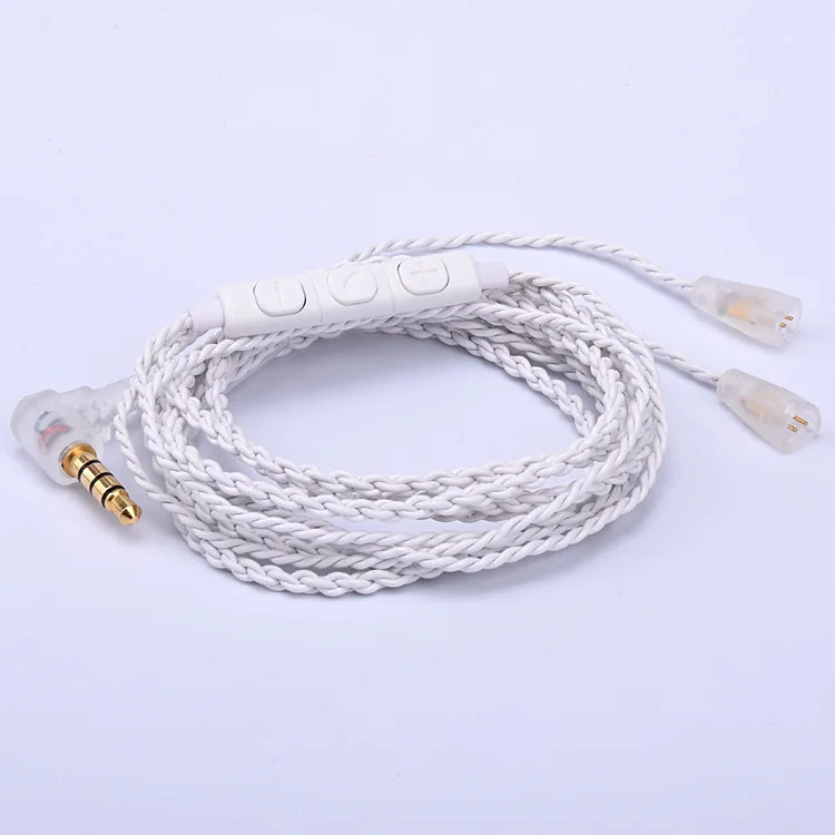 MMCX Updated HIFI Cable Detachable Copper Plated Cord w Remote Mic for Sennheiser IE8 IE80 IE8i Headphone Earphone
