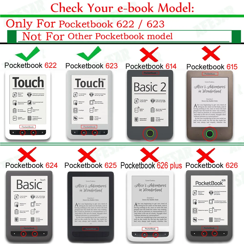 PB 622 623 Advanced pu кожаный чехол для Pocketbook 622 623 Touch 1 2 eReader флип-чехол-книжка Магнитный чехол