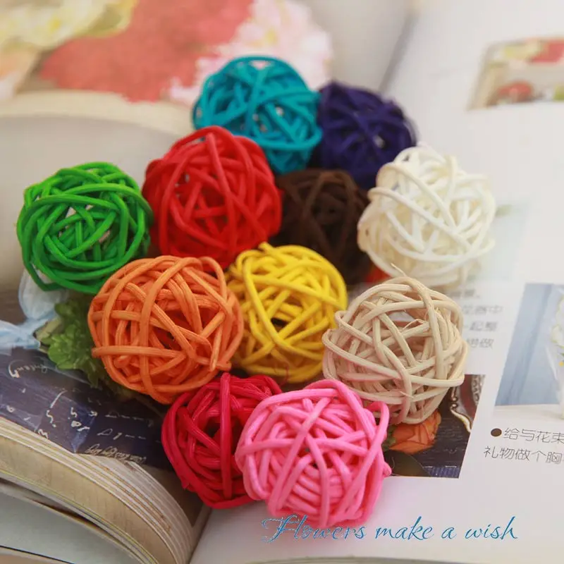 10pcs multi size mix color photography photo props accessories samll sepakakraw ball round rattan ball wedding party decoration  (3)