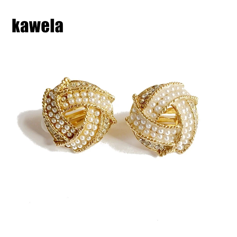 

Free Shipping New Sweet Elegant Small Pearl Crystal Fashion Alloy Clip Earring