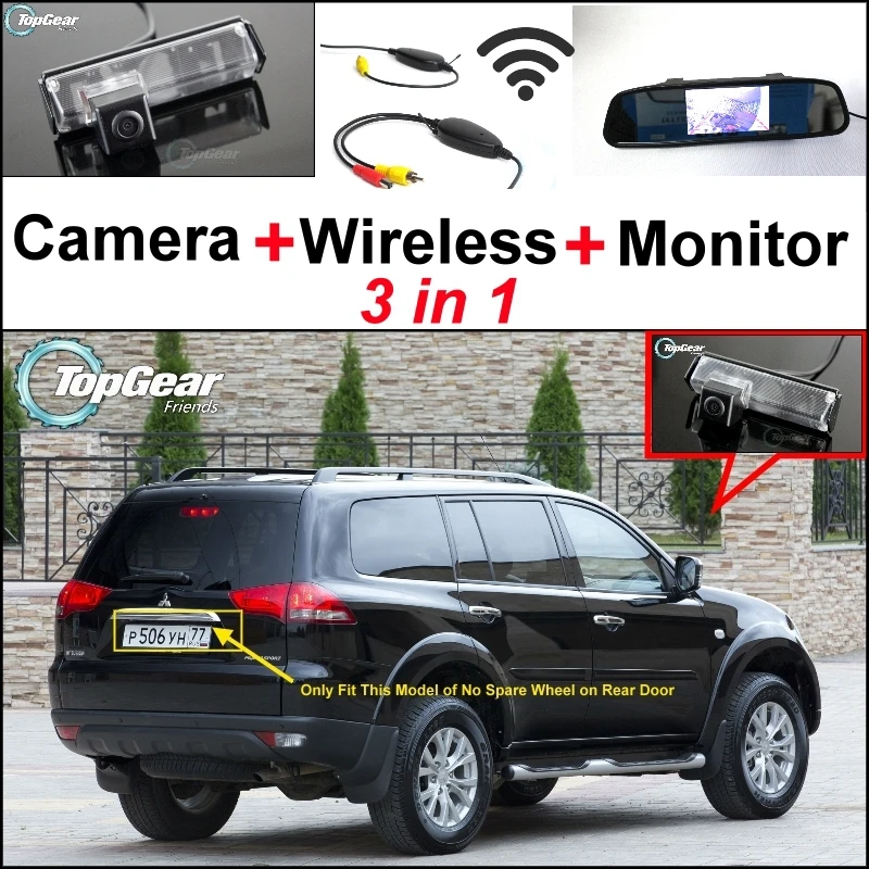 3 in1 Special Camera + Wireless Receiver Mirror Monitor Easy DIY Backup Parking System For Mitsubishi Pajero Sport 2008~2015 | Автомобили