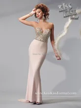 2015 New Fashion Backless Chiffon Vestidos Sweetheart Beading Floor length Sweep strain Flormal Evening Prom Dress For women