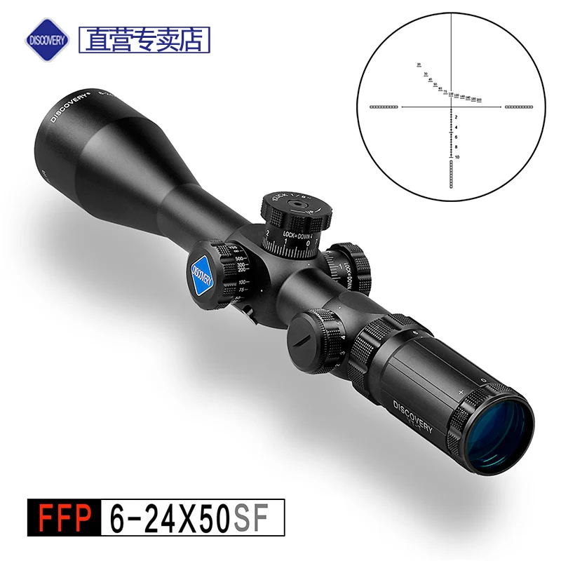 Discovery FFP 6 24x50 SFRLIR Riflescope Front And Rear