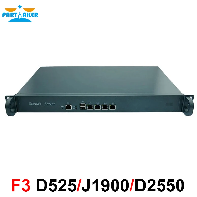 1U Rackmount Case Internet Firewall D525 with 4* Intel 82583V Gigabit ...