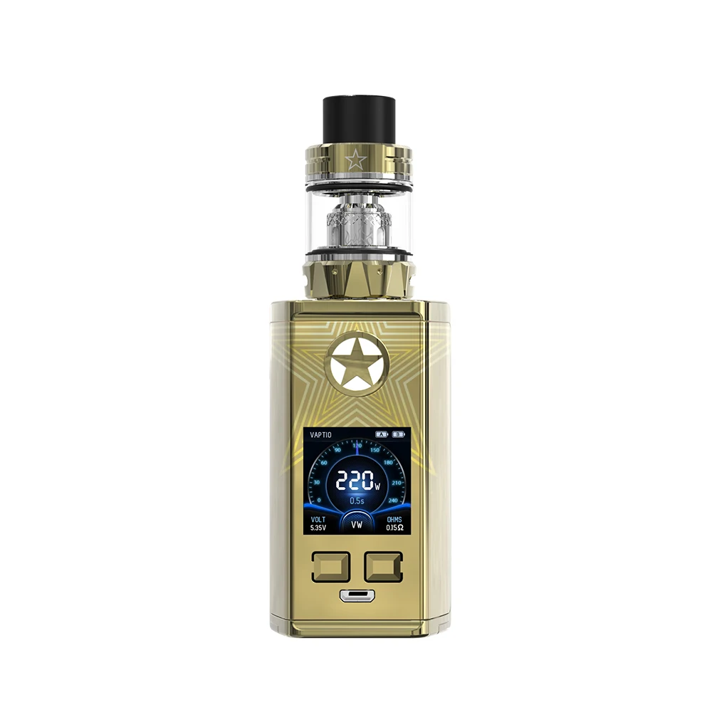 Authentic Electronic Cigarette Vaptio CAPT'N Kit 2.0ml/4.0ml AtomizerTop filling with 220w box mod Fitted TFV8 Baby/TFV12 Tank Authentic Electronic Cigarette Vaptio CAPT'N Kit 2.0ml/4.0ml AtomizerTop filling with 220w box mod Fitted TFV8 Baby/TFV12 Tank