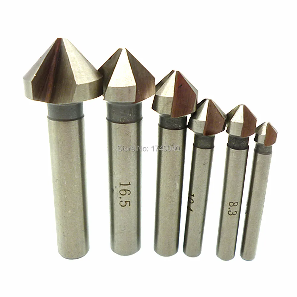 Chamfering Drilling Mill Drill Bit 6pcs Set 3 Flute Chamfer Cutter Bit
