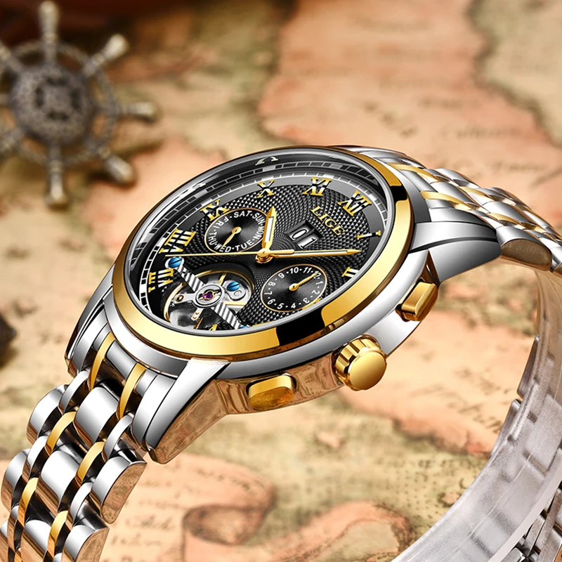 ييج الكلاسيكية ووتش الرجال الرياضة للماء التلقائي الميكانيكية ووتش الفولاذ المقاوم للصدأ الجوف التلقائي المعصم الساعات الأزياء الرجعية ييج الكلاسيكية ووتش الرجال الرياضة للماء التلقائي الميكانيكية ووتش الفولاذ المقاوم للصدأ الجوف التلقائي المعصم الساعات الأزياء الرجعية