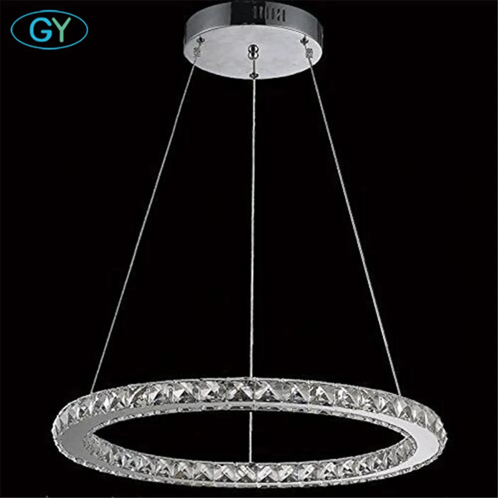 D30cm D40cm D50cm de cristal colgante LED lámpara 12 W 18 W 24 W luces led brillo anillos suspensión luminaria colgante lámparas de iluminación D30cm D40cm D50cm de cristal colgante LED lámpara 12 W 18 W 24 W luces led brillo anillos suspensión luminaria colgante lámparas de iluminación