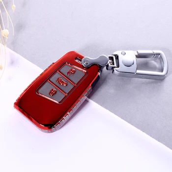 

For Volkswagen VW Tiguan Passat T-ROC GOLF Octavia TOURAN Fabia POLO MAGOTAN TPU Car Key Cover Holder Keychain Auto Accessory