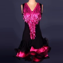 Высококачественные латинские танцевальные костюмы для женщин/девочек ча/Румба/Самба/Бальные платья для танцев сценические костюмы с бахромой