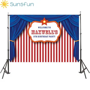 

Sunsfun 7x5ft Custom Vinyl Photography Backdrop Blue Curtain Prince Newborn Birthday Baby Shower Backgrounds for Photo Studio
