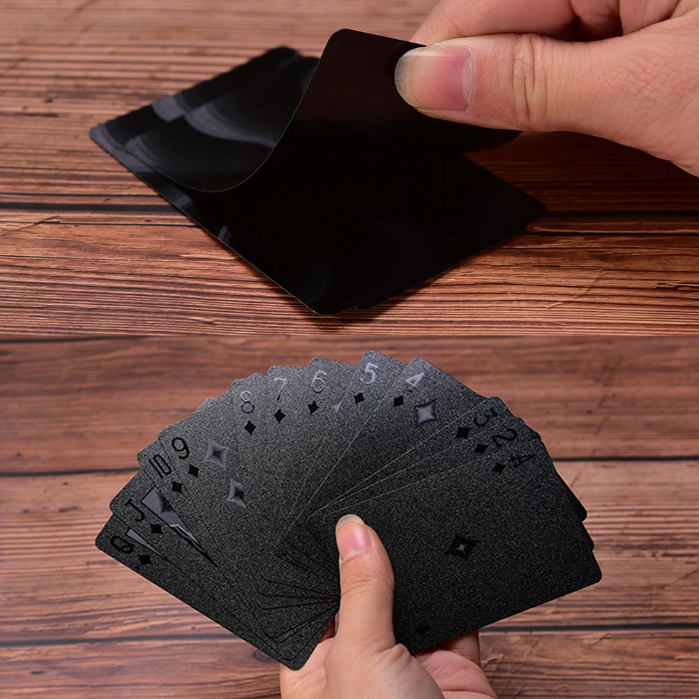 Plastic Cards Waterproof Black Playing Collection Diamond Poker Creative Gift Standard | Спорт и развлечения