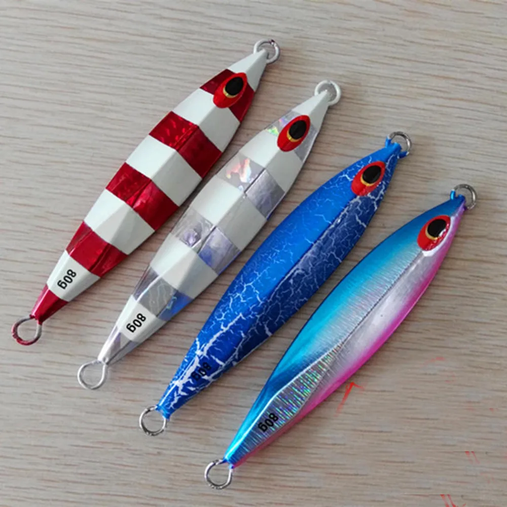 5PCS Glow Slow Jig Metal Jigging Deep sea Night Fishing Jigging Lure