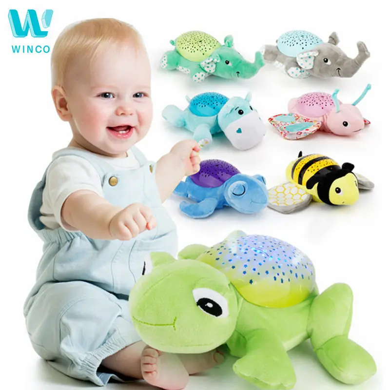 Brinquedos do Bebê para Crianças Dormir com Luz Winco Design Bonito Night Light Estrelas Projetor Colorida Luminosa Música Animais Lâmpada Led 4 com luz colorida luminosa música animais lâmpada
