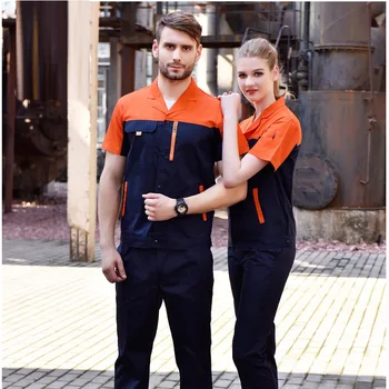 

10 set Summer work clothes men's thin short sleeves work clothes labor insurance clothes workwear wear-resisting workshop suit