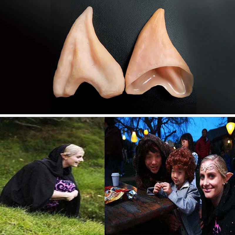 

New 1 Pair Mysterious Angel Elf Ears Halloween Costume Props Cosplay Accessories Latex Prosthetic False Ears Party Supplies