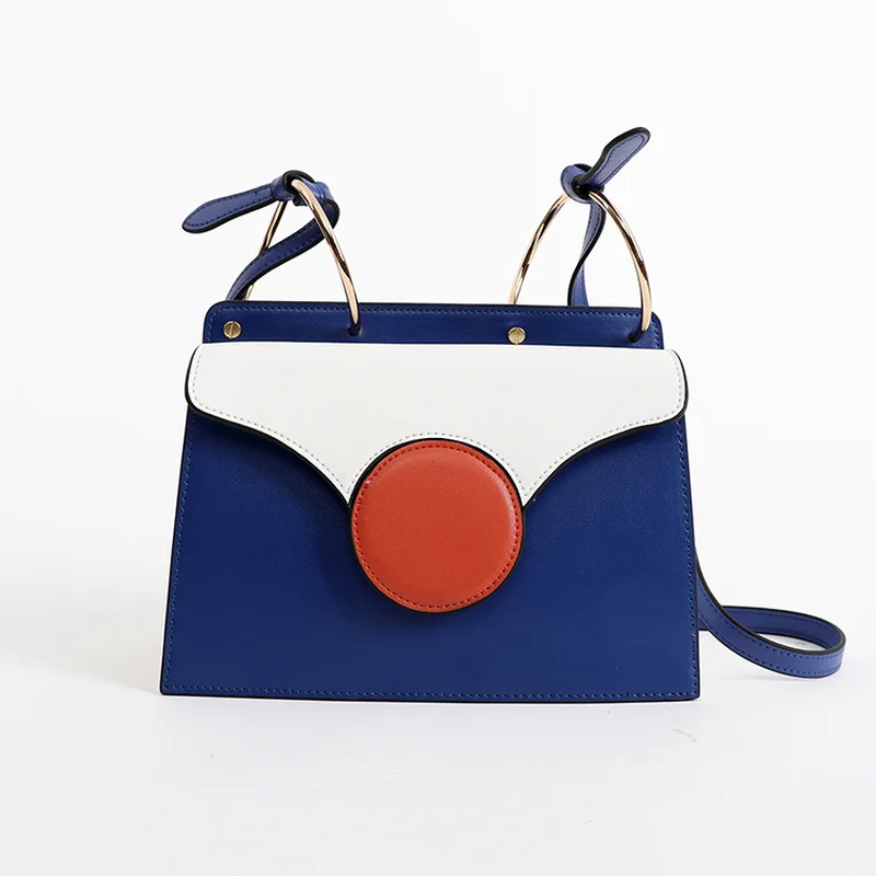 

2019 The New Cowhide Trendy Real Leather Bag Lightweight Simple Slant Single-shoulder Cover Style European and American Trends