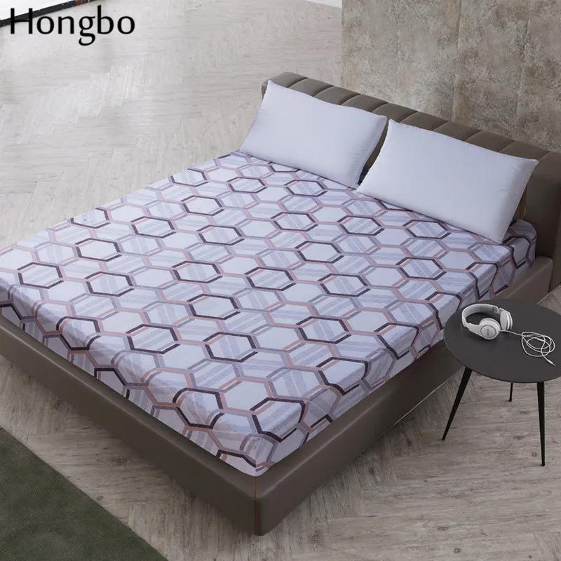 Hongbo водонепроницаемый напечатанный Натяжной лист мягкий матрас покрывало с эластичной лентой защитная подушка для Кровати Покрывало против пыли клещ