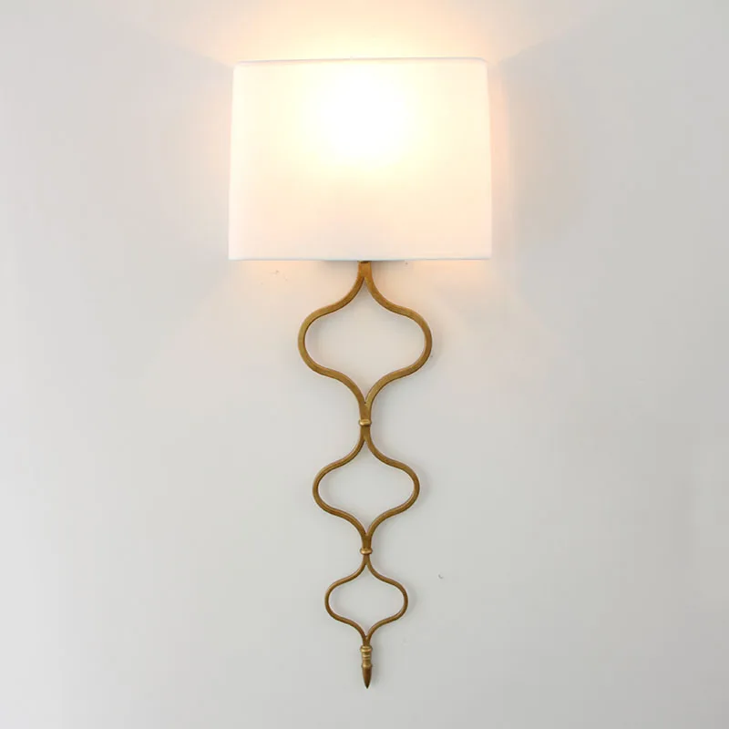 

American minimalist Scandinavian creative background The living room bedroom bedside European bronze wall lamp LO7301