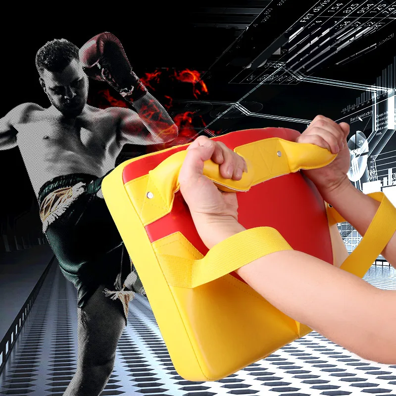 

PU Leather Rectangle Strike Punching Kicking Pad Arm Shield Target Arc-shape Boxing Pad Karate Muay TKD Training Foot Target