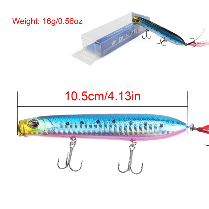 Runature плавающий Поппер рыболовные приманки искусственные приманки жесткая приманка 105 мм/16 плавающая приманка рыболовные снасти для рыбалки наживка для рыбалка приманка для рыбной ловли