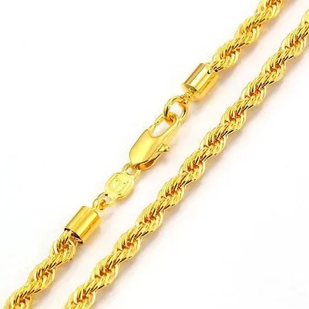 

Men's Rope Necklace Knot Twist Yellow Gold GF Link Chain GF Jewelry 23.6 Not satisfied, 7 days no reason to refund