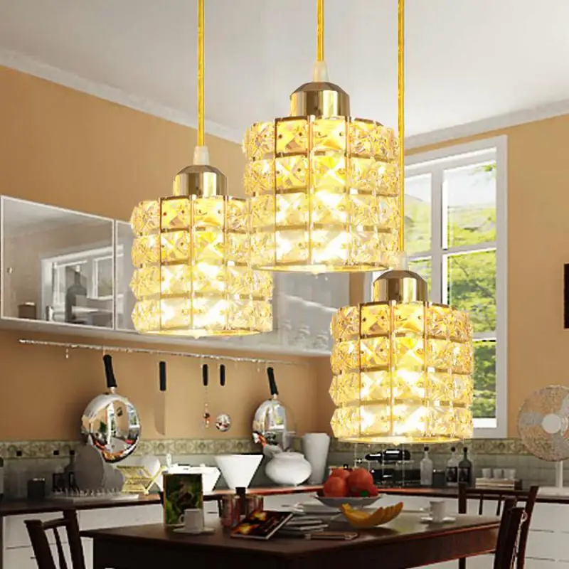 

Led Crystal Gold Restaurant Chandelier Bar Dining Hall Lustre Pendente Led Lamp Modern Loft Style Chandelier Lighting