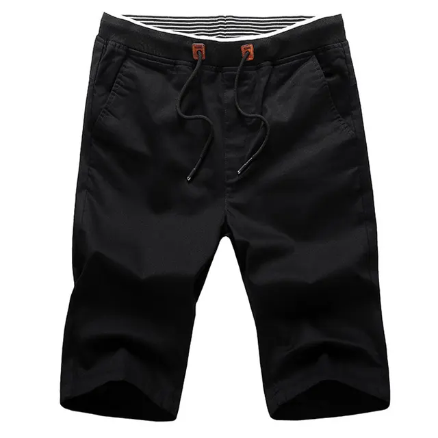 Anbican Summer White Mens Casual Shorts Brand Design Elastic Waist Breathable Cotton Shorts Men