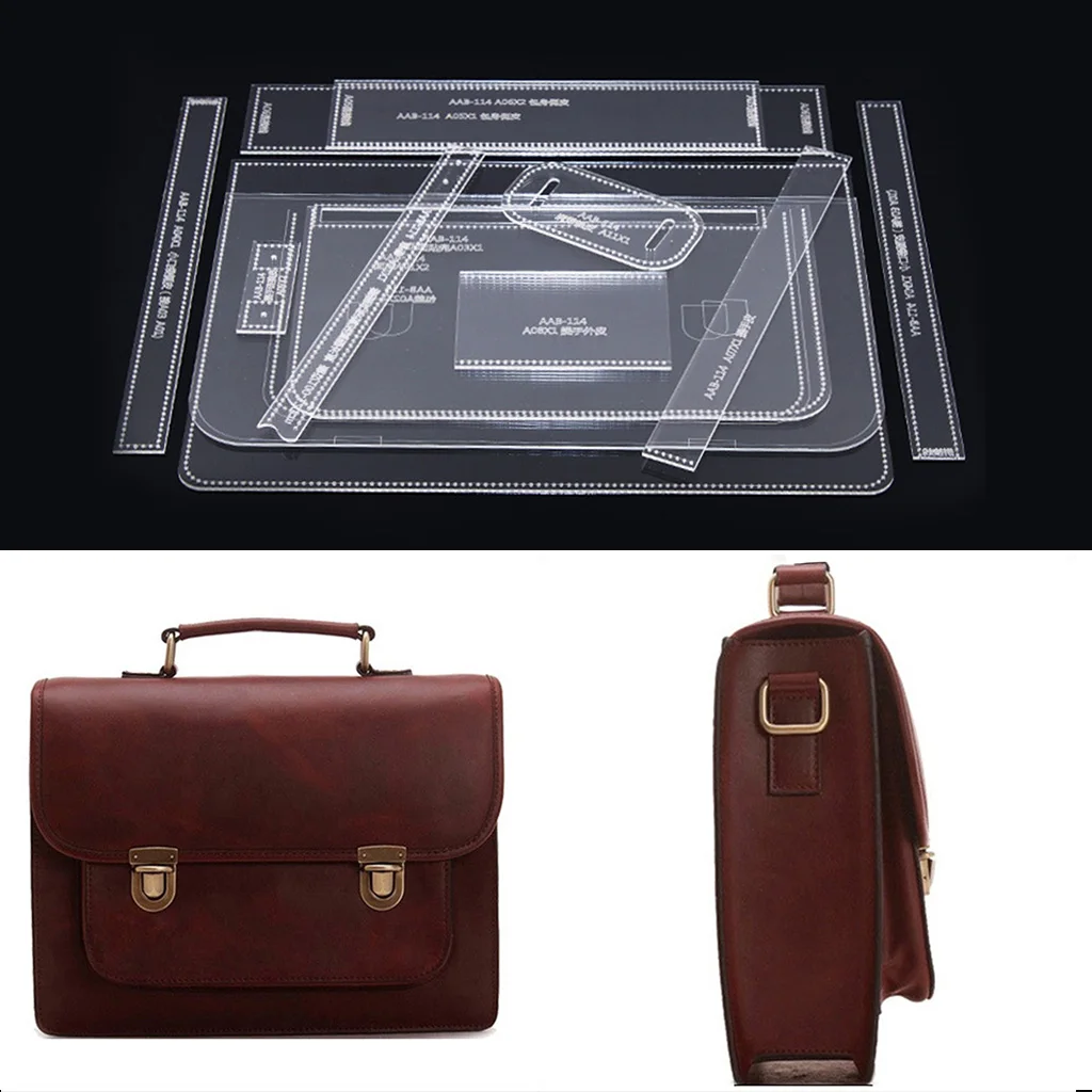 13Pcs DIY Leathercraft Messenger Bag Acrylic Shoulder Bag Stencil Templates