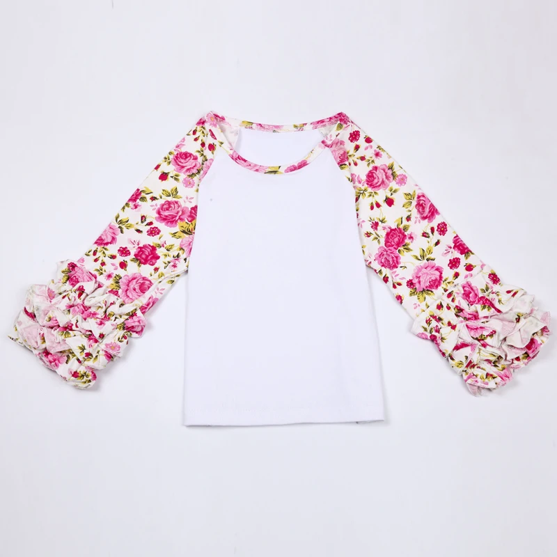Baby Girls Ruffle Icing Long Sleeve Basic T-shirt Blouse Casual Shirt Boutique