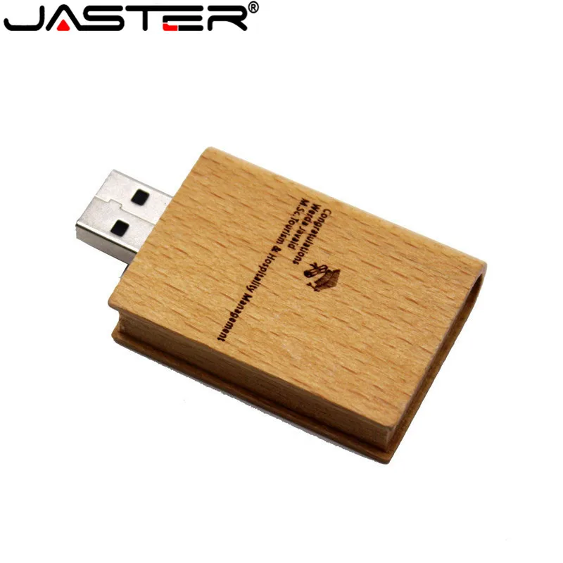 Пользовательский логотип Кленовая деревянная книга стиль USB флэш накопитель 4 ГБ