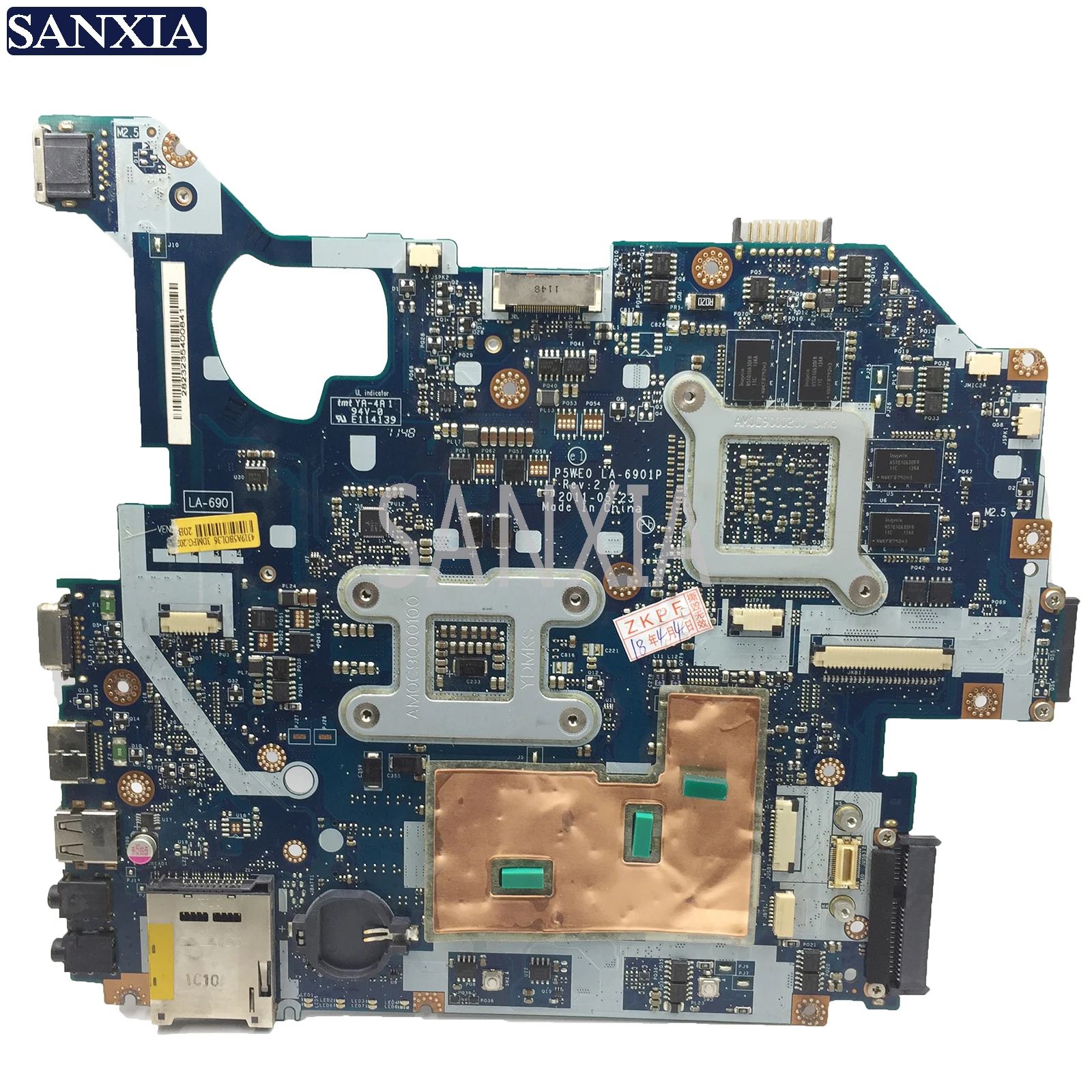 Placa base para ordenador portátil KEFU LA-6901P para Acer 5750G 5755G placa principal original GT540M/GT630M
