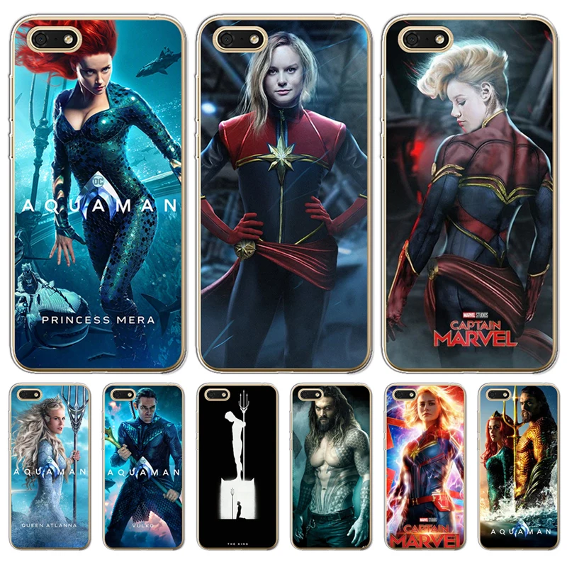 

captain marvel aquaman cover funda For Huawei P8 Lite 2017 P9 P10 P20 Pro P Smart Mate 9 10 20 Honor 6A 6X 7 7X 7C 7A case Cover