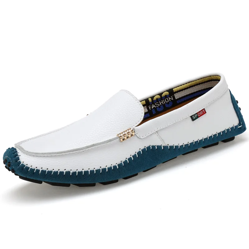 

Luxury Men Loafers Genuine Leather Shoes Fashion Lightweight Breathable Driving Shoes Moccasins Big Size 38-47 Men Flats Shoes 8