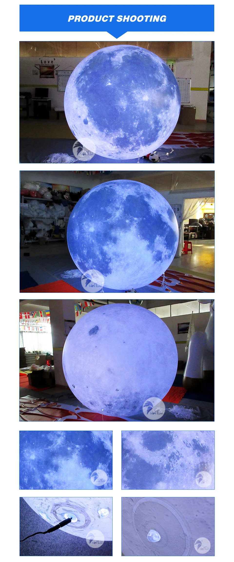 Рекламные 3 м надувной Moon планета рекламный светодиодный шар