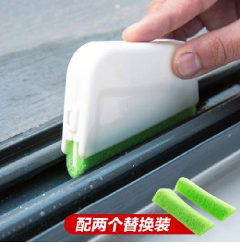 Sweep The Door and Groove Brush Brush Kitchen and Bathroom Crevice Brush Home Window Slot Cleaning Tool 2x cleaning cloth WVR