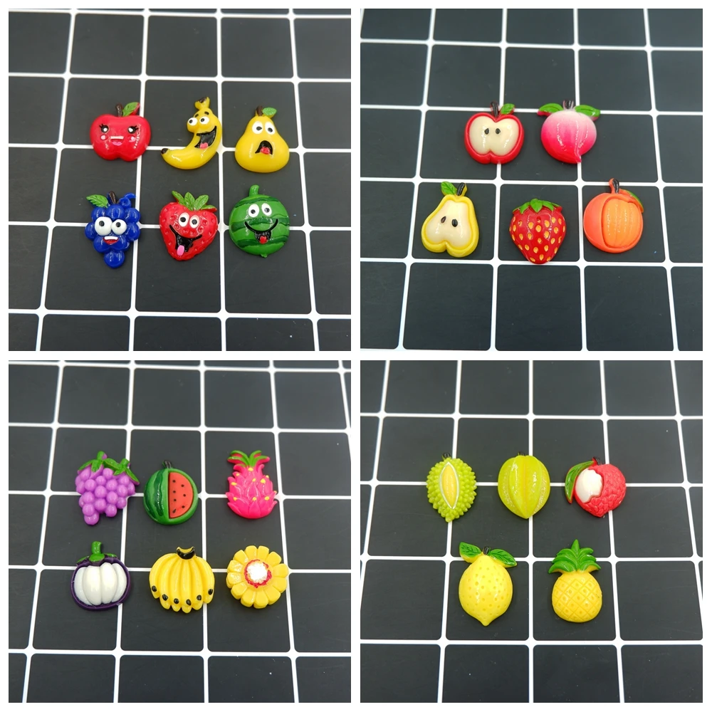 

Kawaii Fruit Mangosteen Durian Corn Peach flatback resin cabochon for phone deco hair bow diy Scrapbook Embellishment