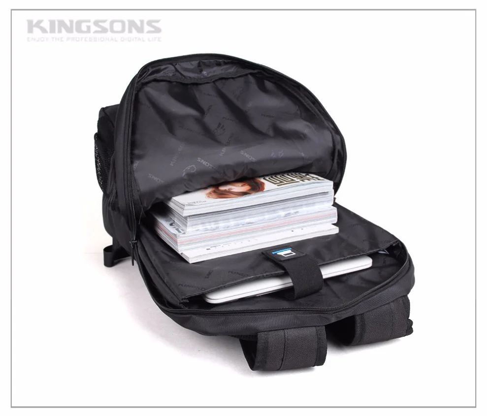 Kingsons фирменный рюкзак для ноутбука черный для мужчин Bagpack женщин классические сумка Mochila мальчика рюкзак школьные ранцы для подростков