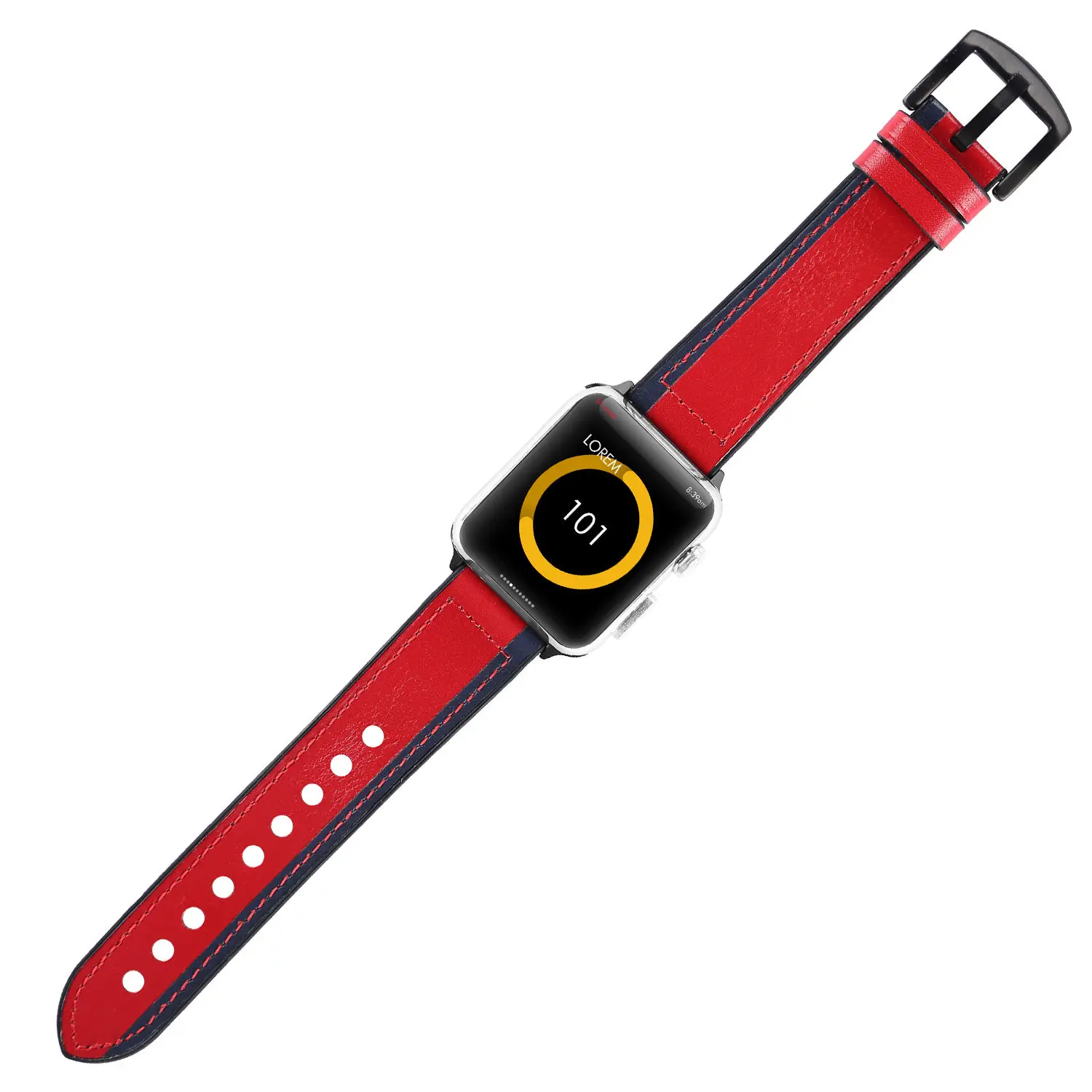 Красный TPU ремешок из натуральной кожи для Apple Watch Series 4 3 2 1 ремешок 38 мм 42 мм 40 мм 44 мм сменный ремешок для iWatch - Цвет ремешка: Красный