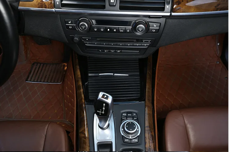 Глянцевый черный стиль ABS интерьер молдинги Автомобильная центральная консоль рамка украшение подстаканник полоса отделка для BMW X5 E70 2008-2013