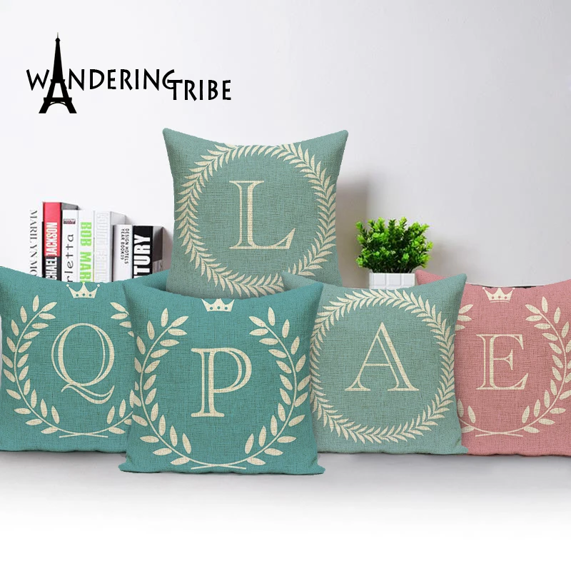 Декоративная подушка в виде букв английского алфавита 45x45 см|cushion cover|cotton linen cushion